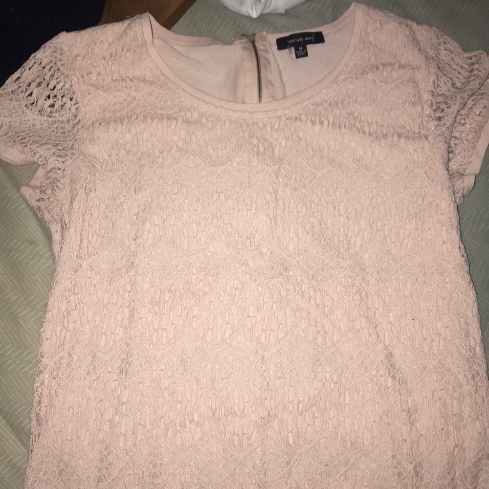 Lovely pale pink lace top